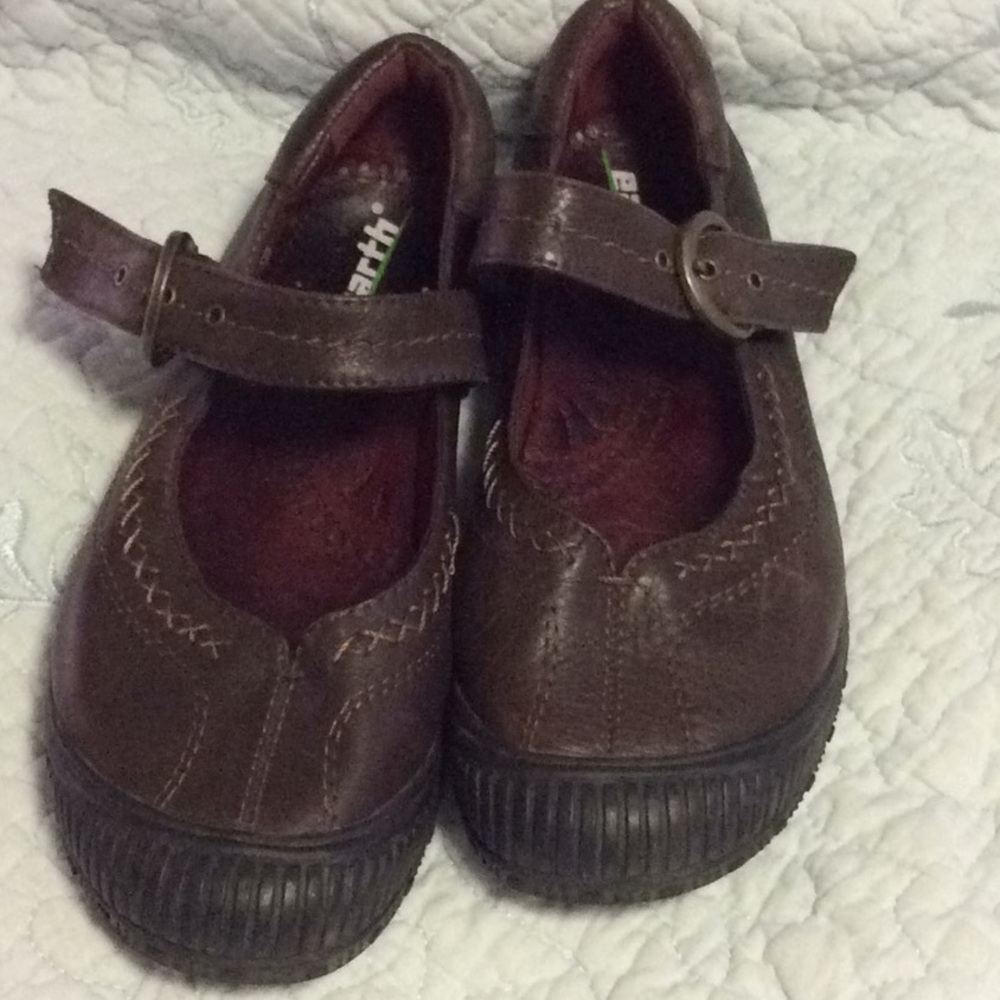 Earth shoes, maryjane, brown, size 7 B, Leather!